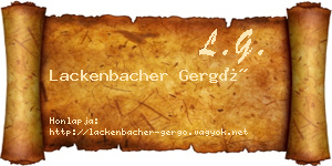 Lackenbacher Gergő névjegykártya